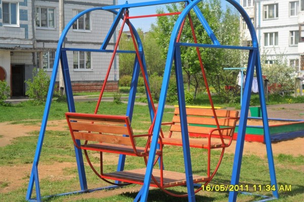 Двухместные детские качели заказать с установкой