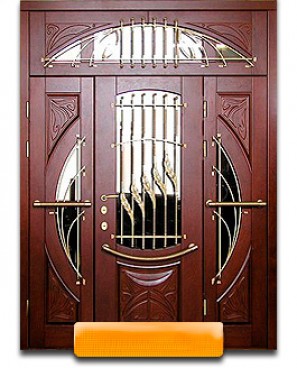 Массив дуба с двух сторон с зеркалами и ковкой