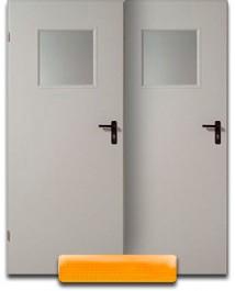 Дверь с квадратным стеклопакетом