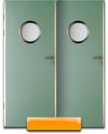 Дверь с круглым стеклопакетом