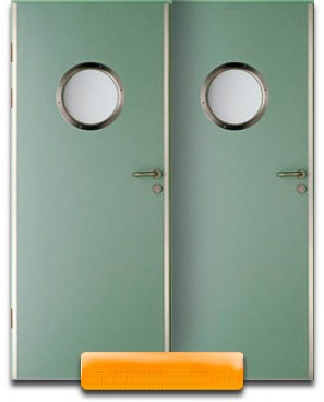 Дверь с круглым стеклопакетом