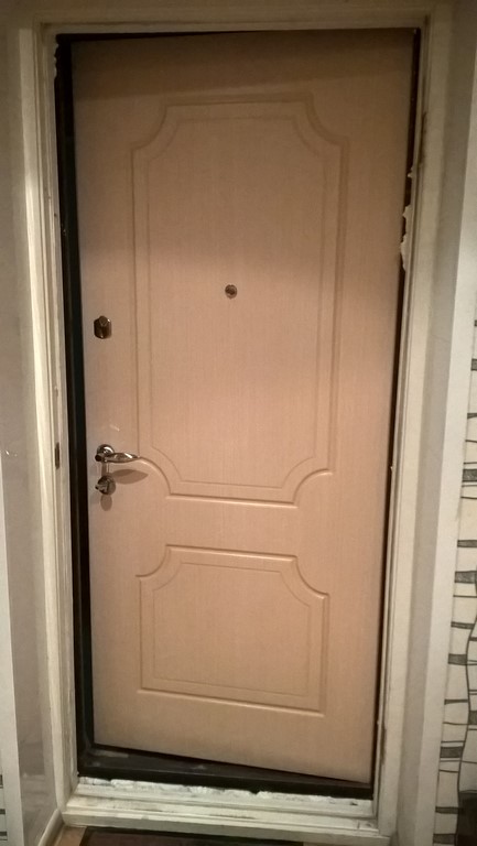 Металлические двери на дереве